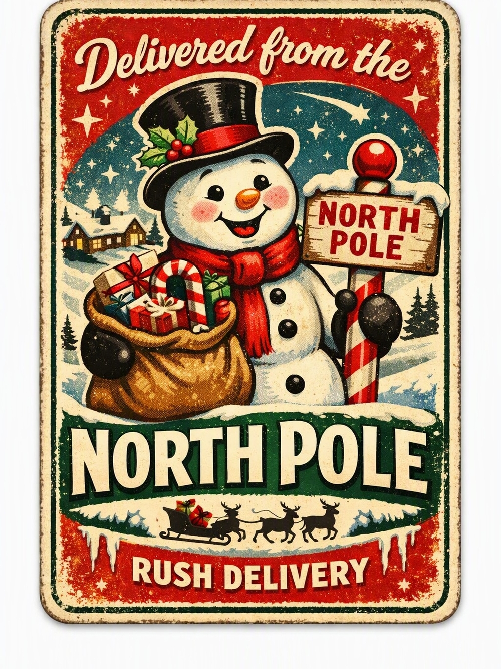 Holiday | 3x 5 North Pole Snowman Sticker Or North Pole Express ...